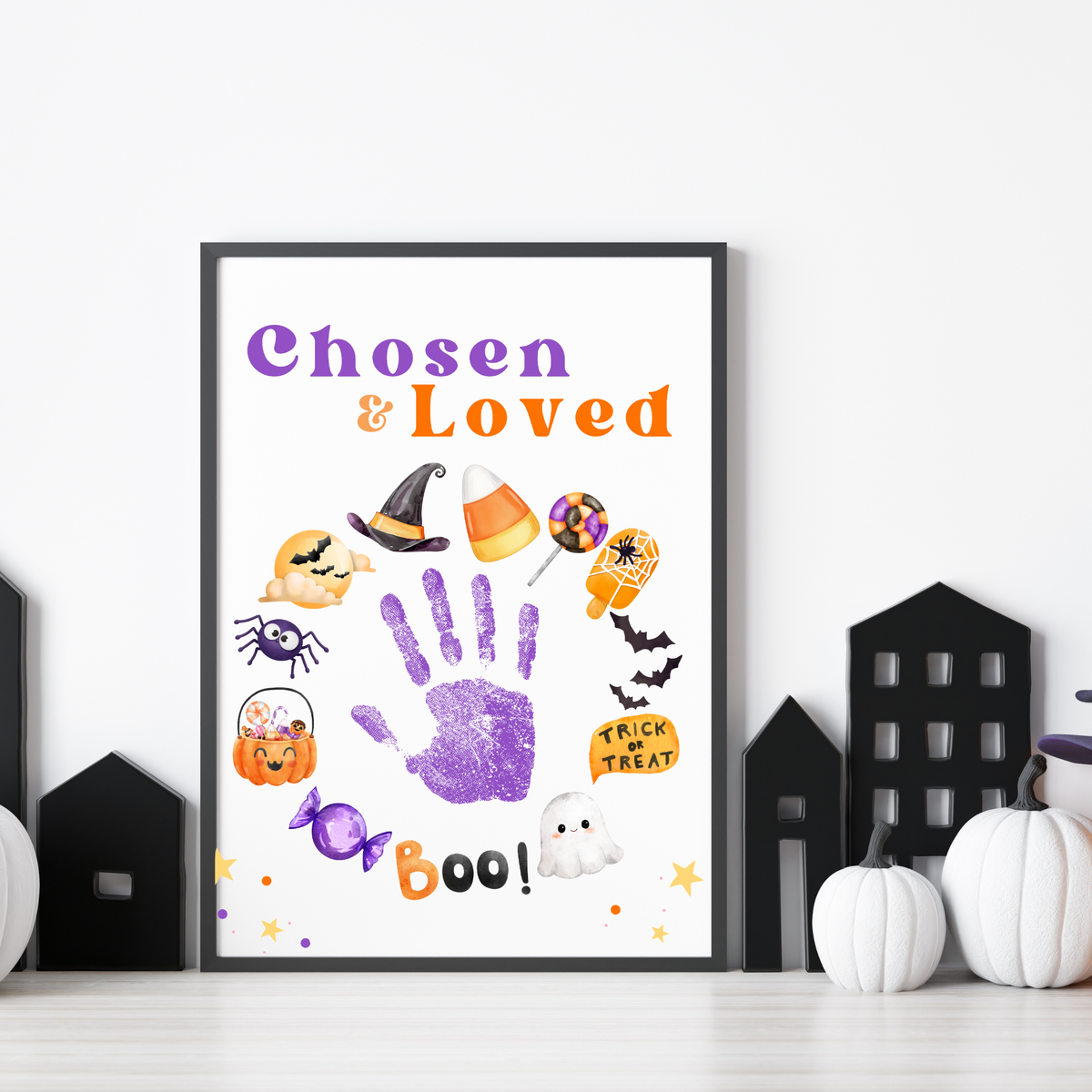 Chosen & Loved Halloween Handprint Craft Printable | Christian Halloween Keepsake | Faith-Based Preschool Craft | Sunday School Halloween Activity