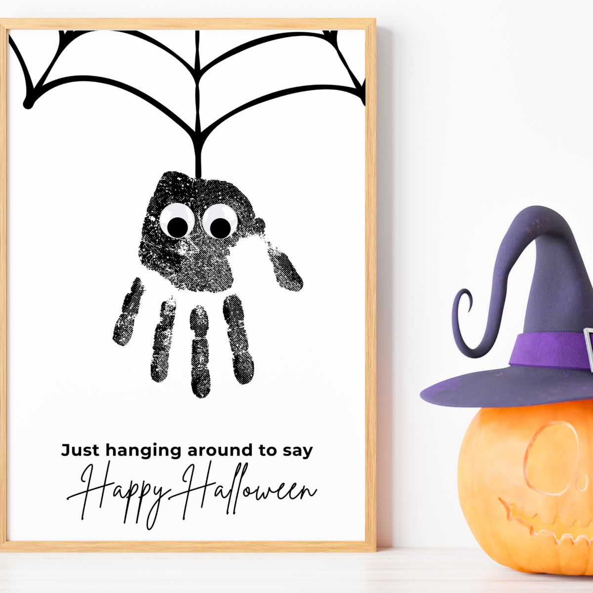 Happy Halloween Spider Handprint Craft Printable | Halloween Spider Keepsake Activity for Kids | Preschool Halloween Craft | Daycare & Classroom Printable