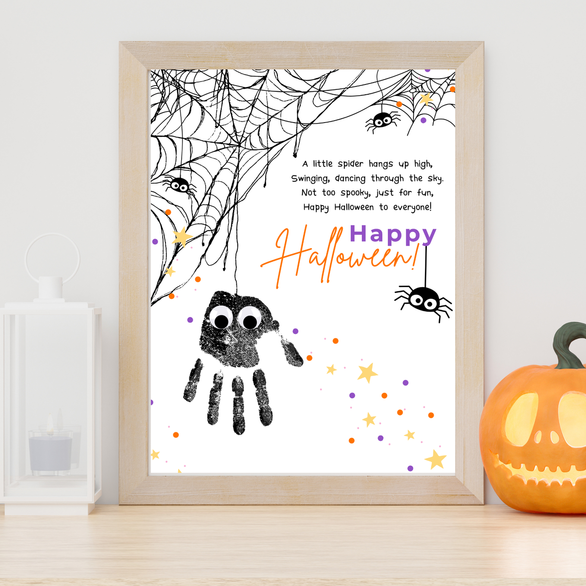 Happy Halloween Spider Handprint Craft Printable | Preschool Halloween Keepsake Activity | Halloween Craft for Kids | Daycare & Classroom Printable