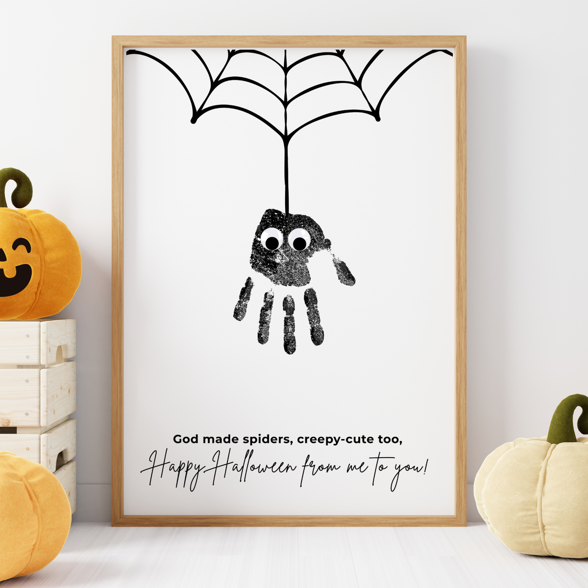 Christian Halloween Spider Handprint Craft Printable | Faith-Based Spider Keepsake Activity | Preschool Christian Halloween Craft | Sunday School Printable