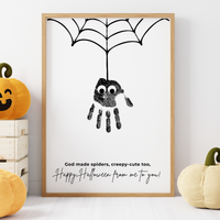 Christian Halloween Spider Handprint Craft Printable | Faith-Based Spider Keepsake Activity | Preschool Christian Halloween Craft | Sunday School Printable