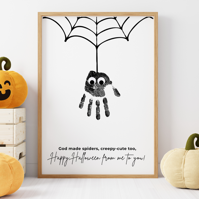 Christian Halloween Spider Handprint Craft Printable | Faith-Based Spider Keepsake Activity | Preschool Christian Halloween Craft | Sunday School Printable