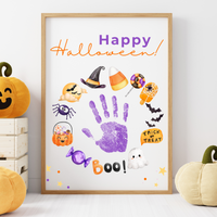 Happy Halloween Handprint Craft Printable | Halloween Keepsake for Kids | Preschool Halloween Activity | Daycare & Classroom Craft