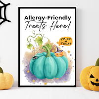 Halloween Allergy-Friendly Sign Printable Bundle | Teal Pumpkin Project Sign | Non Food Treats Sign | Allergy Safe Trick or Treat Printable