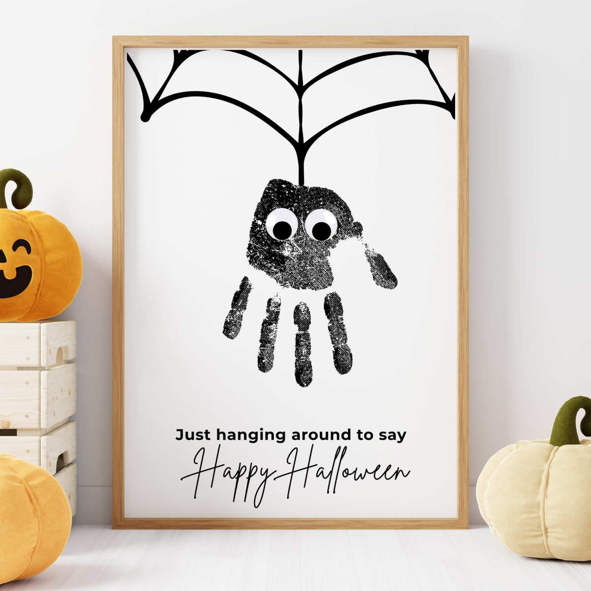 Happy Halloween Spider Handprint Craft Printable | Halloween Spider Keepsake Activity for Kids | Preschool Halloween Craft | Daycare & Classroom Printable