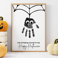 Happy Halloween Spider Handprint Craft Printable | Halloween Spider Keepsake Activity for Kids | Preschool Halloween Craft | Daycare & Classroom Printable