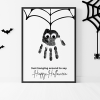Happy Halloween Spider Handprint Craft Printable | Halloween Spider Keepsake Activity for Kids | Preschool Halloween Craft | Daycare & Classroom Printable
