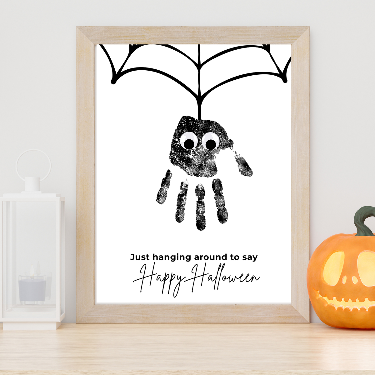 Happy Halloween Spider Handprint Craft Printable | Halloween Spider Keepsake Activity for Kids | Preschool Halloween Craft | Daycare & Classroom Printable