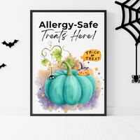 Halloween Allergy-Friendly Sign Printable Bundle | Teal Pumpkin Project Sign | Non Food Treats Sign | Allergy Safe Trick or Treat Printable