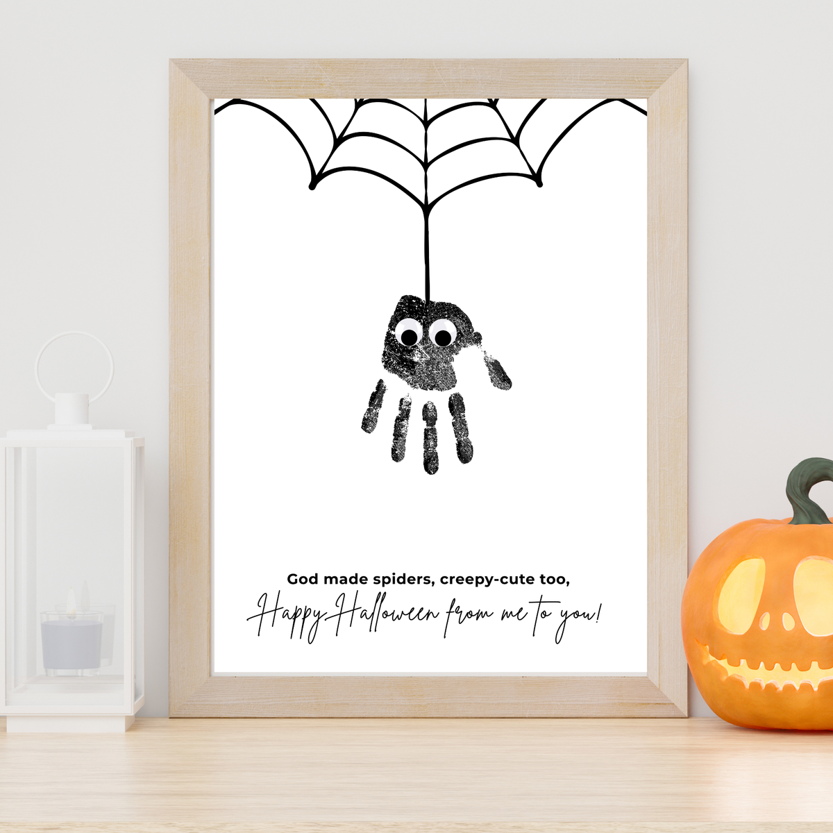 Christian Halloween Spider Handprint Craft Printable | Faith-Based Spider Keepsake Activity | Preschool Christian Halloween Craft | Sunday School Printable