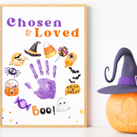 Chosen & Loved Halloween Handprint Craft Printable | Christian Halloween Keepsake | Faith-Based Preschool Craft | Sunday School Halloween Activity