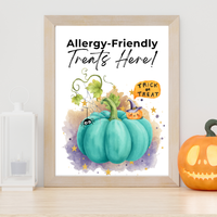 Halloween Allergy-Friendly Sign Printable Bundle | Teal Pumpkin Project Sign | Non Food Treats Sign | Allergy Safe Trick or Treat Printable