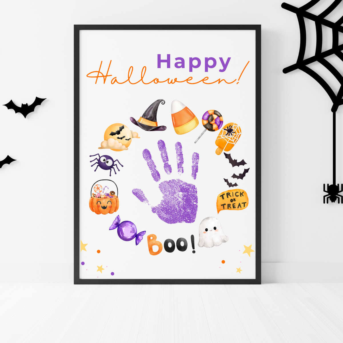 Happy Halloween Handprint Craft Printable | Halloween Keepsake for Kids | Preschool Halloween Activity | Daycare & Classroom Craft