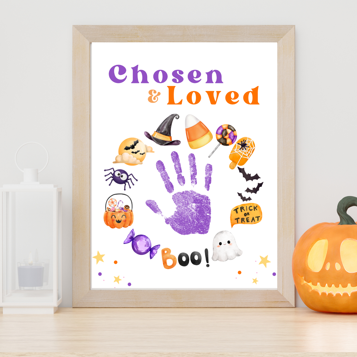 Chosen & Loved Halloween Handprint Craft Printable | Christian Halloween Keepsake | Faith-Based Preschool Craft | Sunday School Halloween Activity