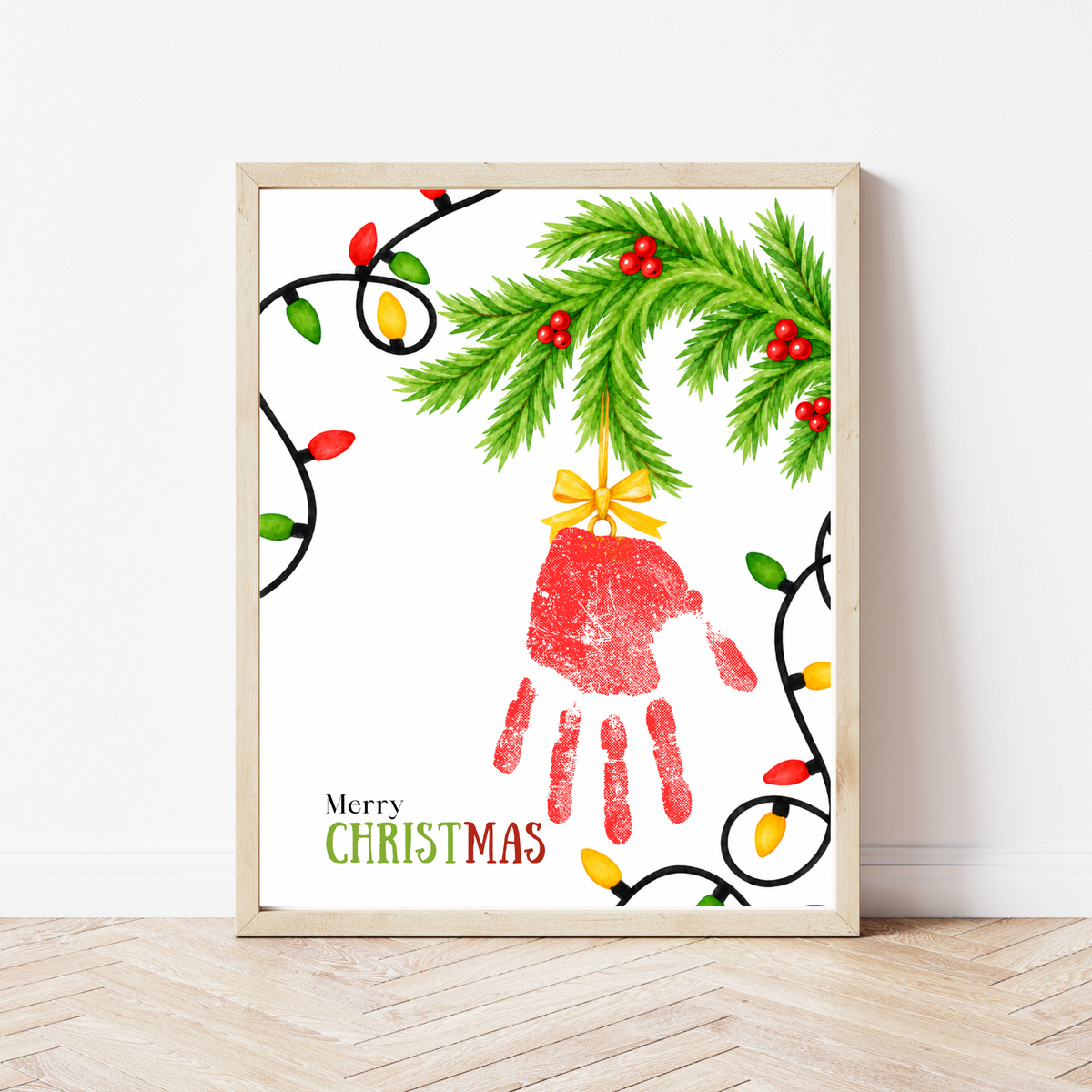 Christmas Bell Handprint Craft for Kids | Preschool & Toddler Christmas Keepsake Printable with Free Coloring Page