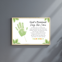 Palm Sunday Poem Handprint Craft Printable | “God’s Promised King Has Come” Christian Kids Activity | Easter Faith-Based Keepsake PDF