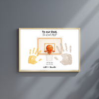 Basketball Handprint Craft for Dad, To Our Dad The Real MVP Printable, Father’s Day Basketball Keepsake from Kids, Sports Dad Gift