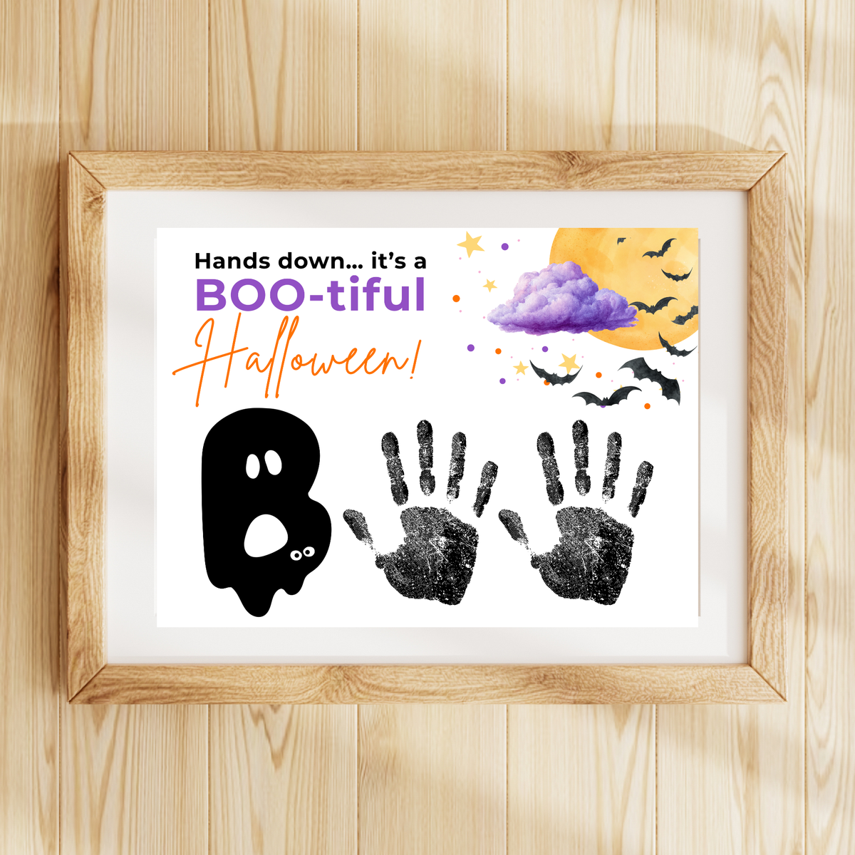 Hands Down It's a BOO-tiful Halloween Handprint Craft Printable | Halloween Keepsake Activity for Kids | Preschool Halloween Craft | Daycare & Classroom Printable