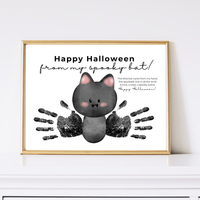 Happy Halloween Bat Handprint Craft Printable | Spooky Bat Keepsake for Kids | Preschool Halloween Activity | Daycare & Classroom Craft