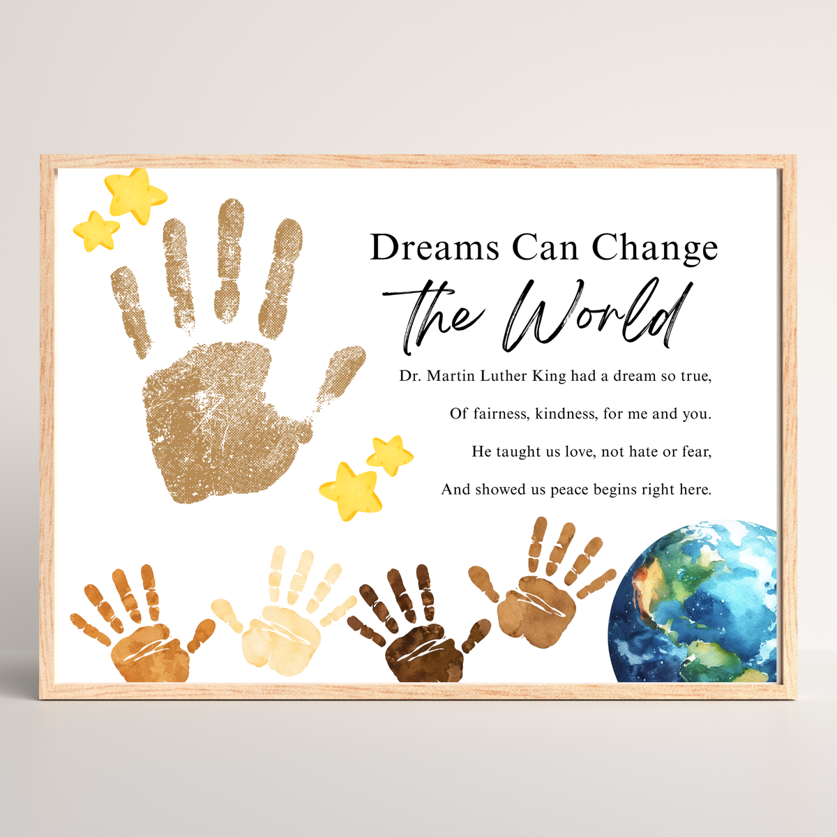 Martin Luther King Jr. Handprint Craft for Kids | MLK Day Diversity & Kindness Printable Activity