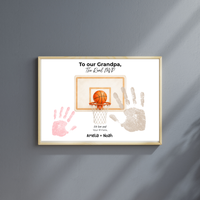 Basketball Handprint Craft for Grandpa, To Our Grandpa The Real MVP Printable, Father’s Day Gift from Grandkids, Sports Grandpa Keepsake