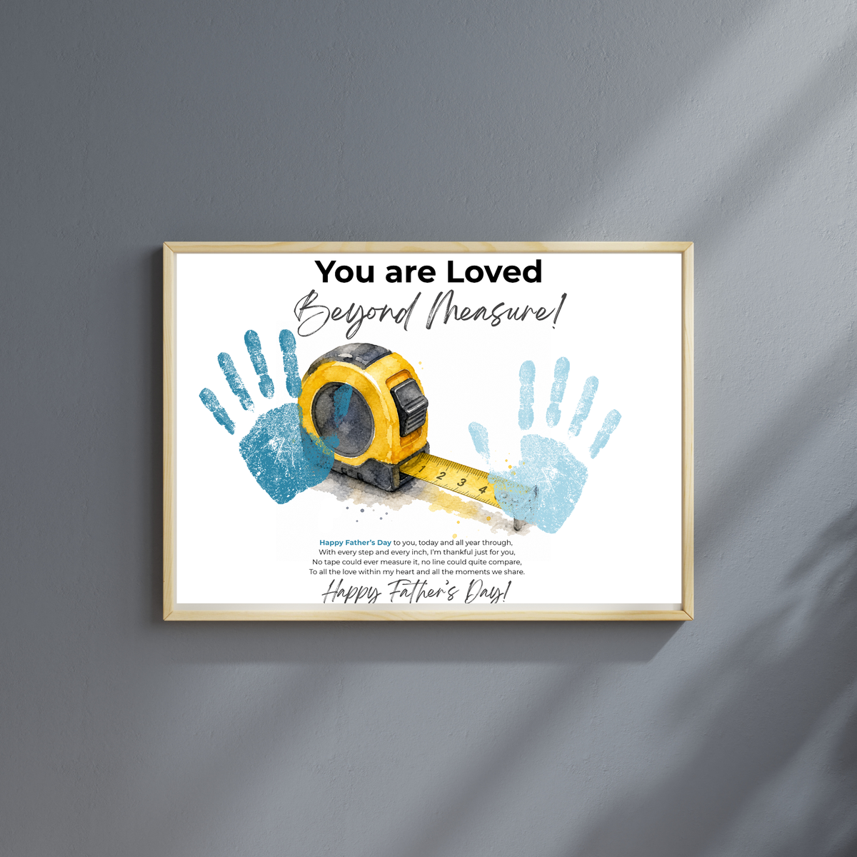 Father’s Day Handprint Craft Printable | You Are Loved Beyond Measure | Measuring Tape Keepsake Gift from Kids | DIY Dad Gift