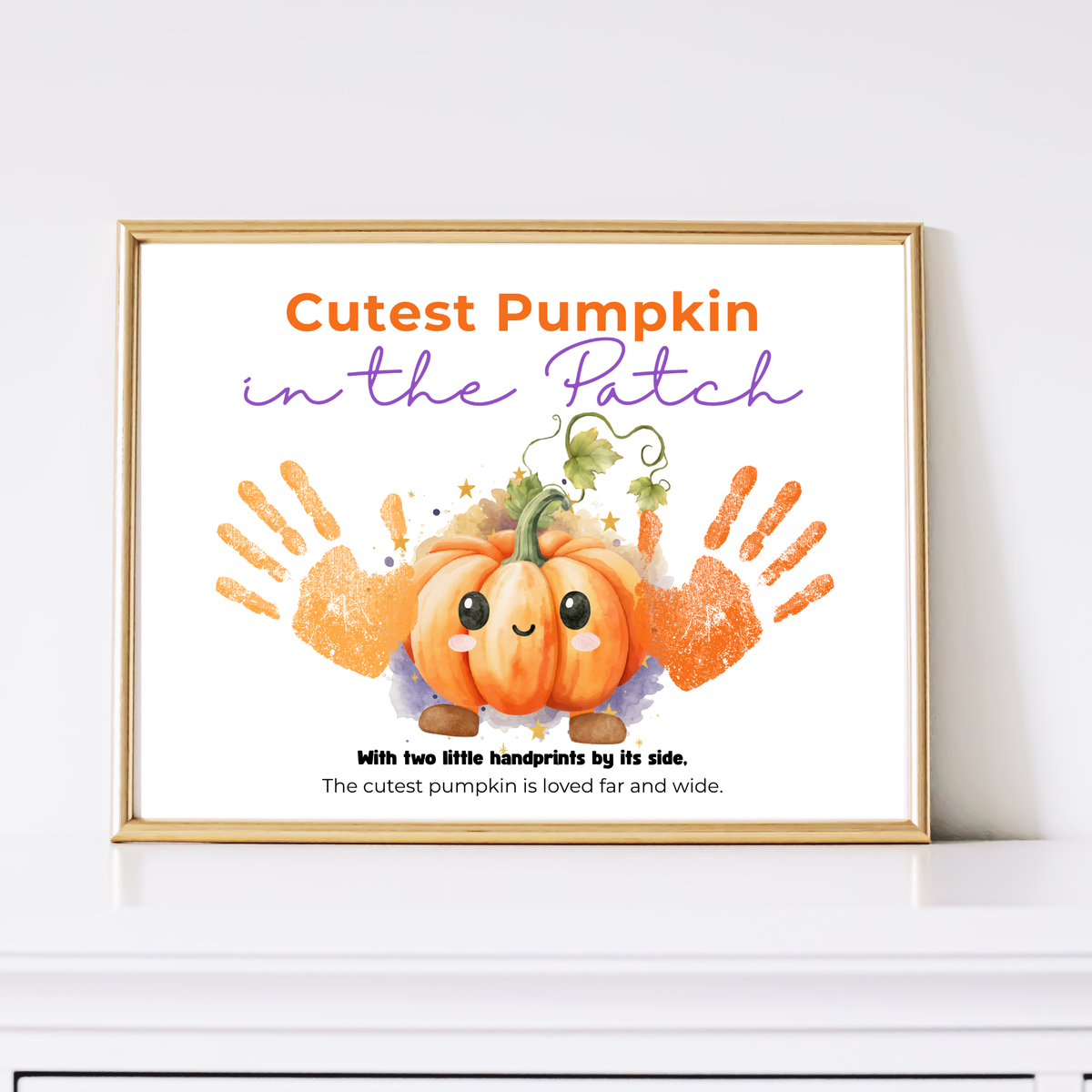Pumpkin Handprint Craft Printable | Cutest Pumpkin in the Patch | Fall Keepsake Activity for Preschool & Kindergarten
