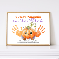 Pumpkin Handprint Craft Printable | Cutest Pumpkin in the Patch | Fall Keepsake Activity for Preschool & Kindergarten