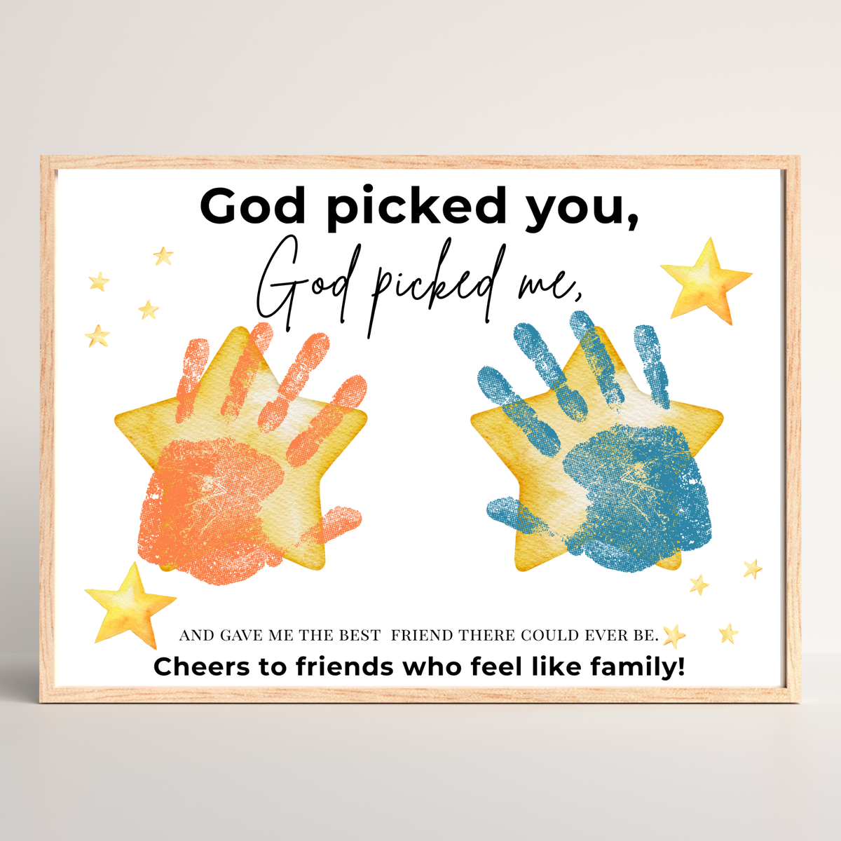 Christian Friendship Handprint Craft for Kids | God Picked You Best Friend Faith-Based Keepsake