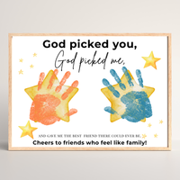 Christian Friendship Handprint Craft for Kids | God Picked You Best Friend Faith-Based Keepsake
