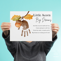 Little Acorn, Big Dreams Handprint Craft | Fall Preschool Keepsake | Acorn Handprint Printable | Autumn Classroom Activity
