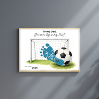 Soccer Father’s Day Footprint Craft Printable, To My Dad You Score Big in My Heart, Soccer Keepsake Gift from Kids, Sports Dad Father’s Day Craft