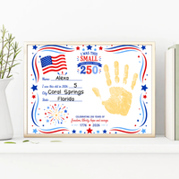 250 Years of Freedom Handprint Craft Printable, Happy Birthday America Keepsake, I Was This Small When America Turned 250, July 4th Activity