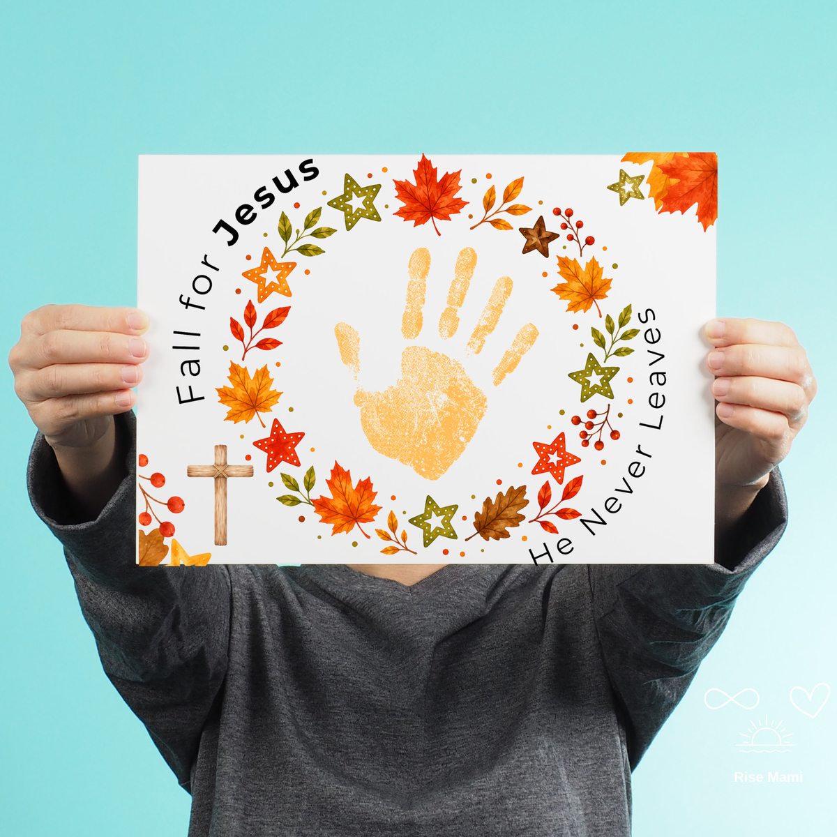 Fall for Jesus Handprint Wreath Craft | Christian Fall Printable | Preschool Autumn Keepsake