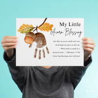 My Little Acorn Blessing Handprint Craft Printable | Christian Fall Keepsake | Preschool Acorn Handprint Activity