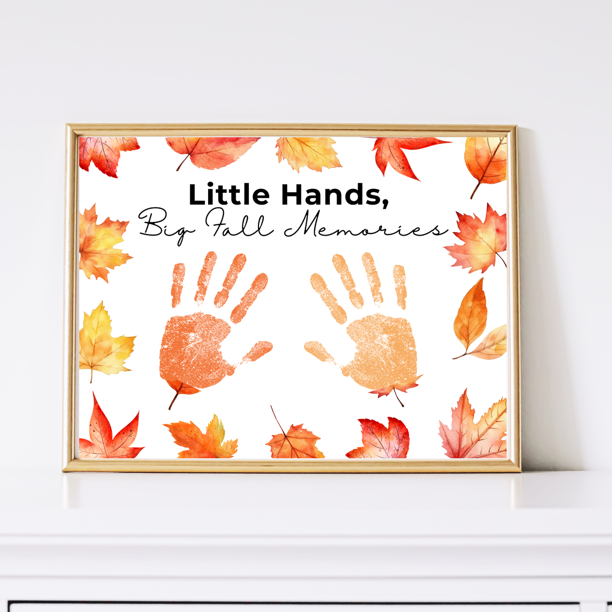 Fall Handprint Craft Printable | Little Hands Big Fall Memories | Autumn Keepsake Activity for Preschool & Kindergarten