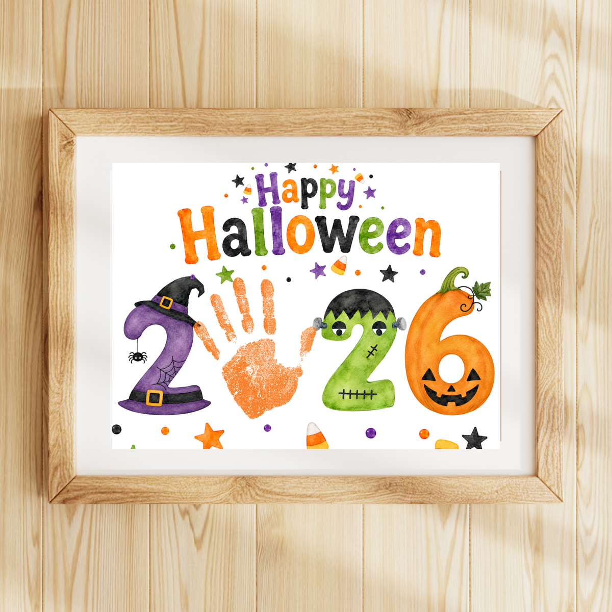 appy Halloween 2026 Handprint Craft Printable | Halloween Keepsake Activity for Kids | Preschool Halloween Craft | Daycare & Classroom Printable
