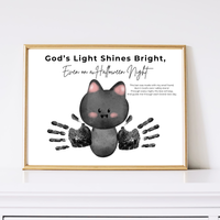 Christian Halloween Bat Handprint Craft Printable | Faith-Based Halloween Keepsake Activity for Kids | Preschool Christian Halloween Craft | Sunday School Printable