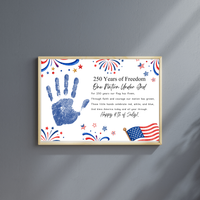 Christian July 4th Poem Handprint Craft Printable, 250 Years of Freedom, One Nation Under God, Patriotic Keepsake Activity for Kids