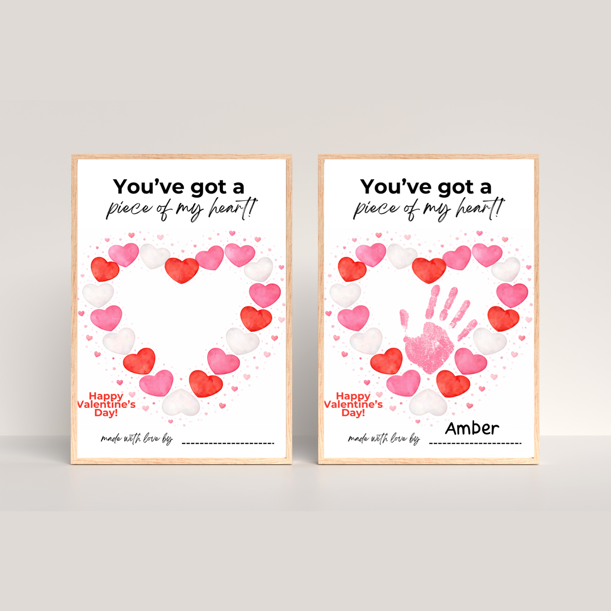Valentine’s Day Handprint Craft Printable | “You’ve Got a Piece of My Heart” Keepsake Art | Candy Heart PDF
