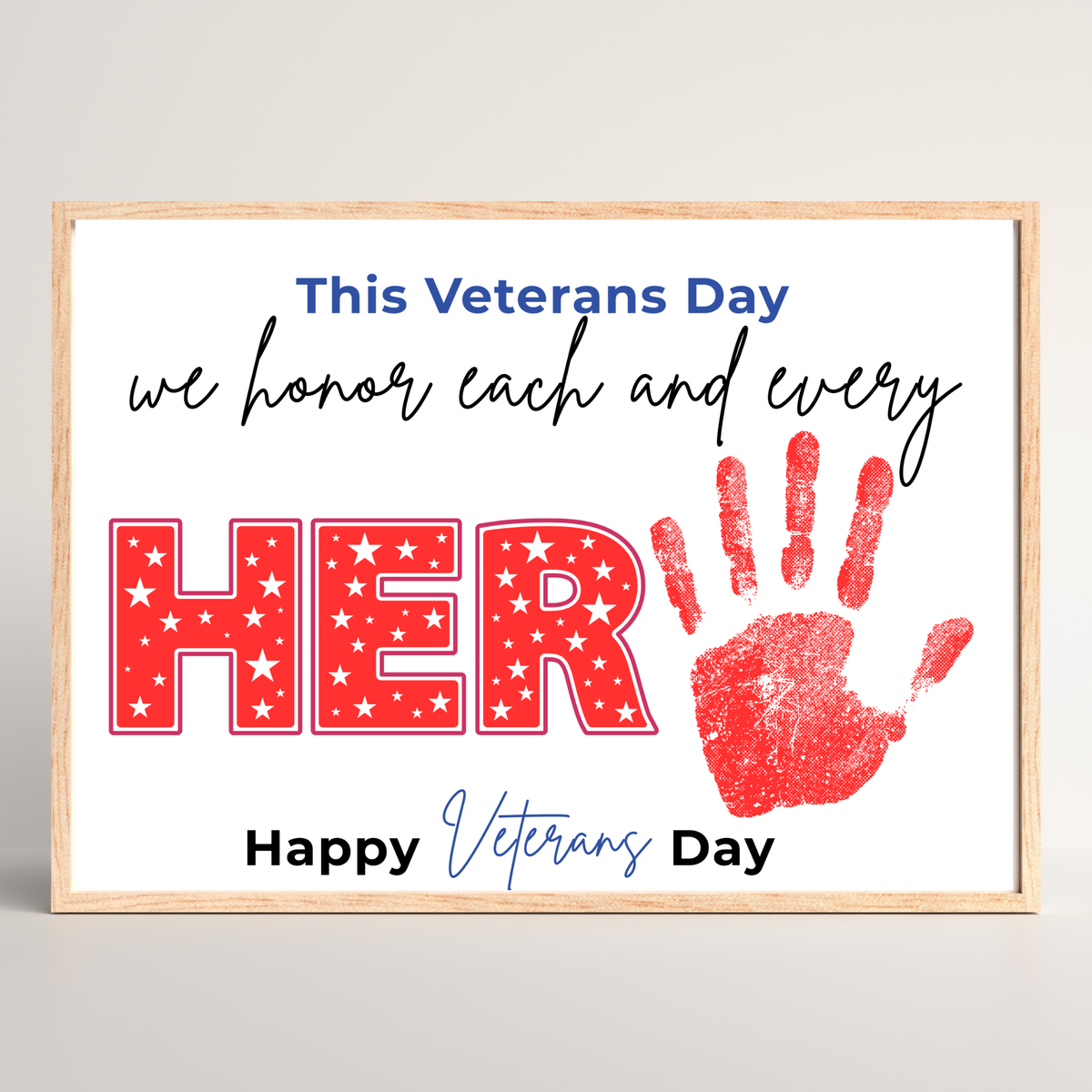 Veterans Day Handprint Craft for Kids | We Honor Each and Every Hero Patriotic Classroom Activity