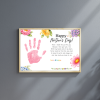Mother’s Day Handprint Craft Printable | Happy Mother’s Day Keepsake Gift from Kids | Preschool DIY Handprint Art | Floral Mom Gift PDF