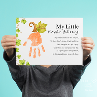 My Little Pumpkin Blessing Handprint Craft Printable | Christian Fall Keepsake | Preschool Pumpkin Handprint Activity