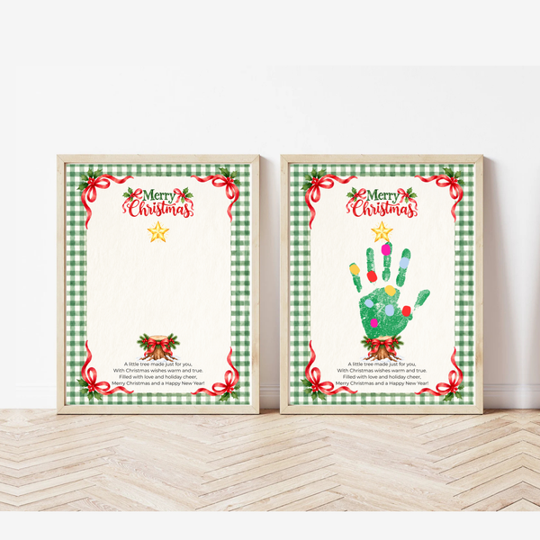 Christmas Tree Handprint Craft for Kids | Merry Christmas Printable Keepsake with Free Coloring Page