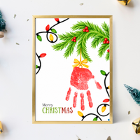 Christmas Bell Handprint Craft for Kids | Preschool & Toddler Christmas Keepsake Printable with Free Coloring Page