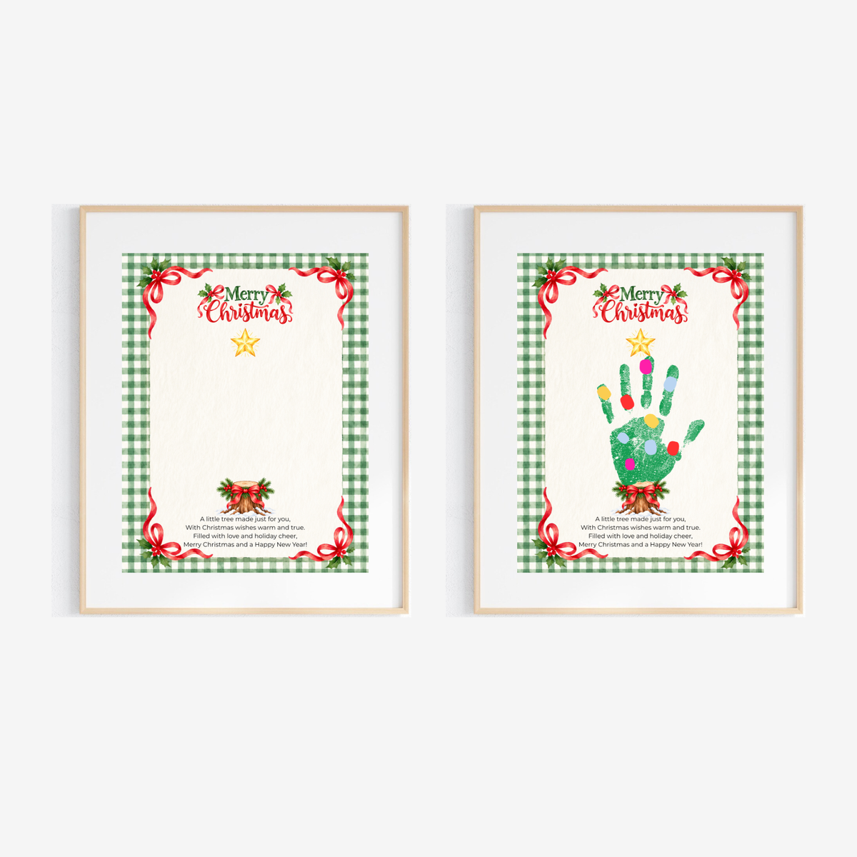 Christmas Tree Handprint Craft for Kids | Merry Christmas Printable Keepsake with Free Coloring Page
