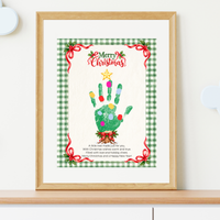 Christmas Tree Handprint Craft for Kids | Merry Christmas Printable Keepsake with Free Coloring Page