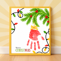 Christmas Bell Handprint Craft for Kids | Preschool & Toddler Christmas Keepsake Printable with Free Coloring Page