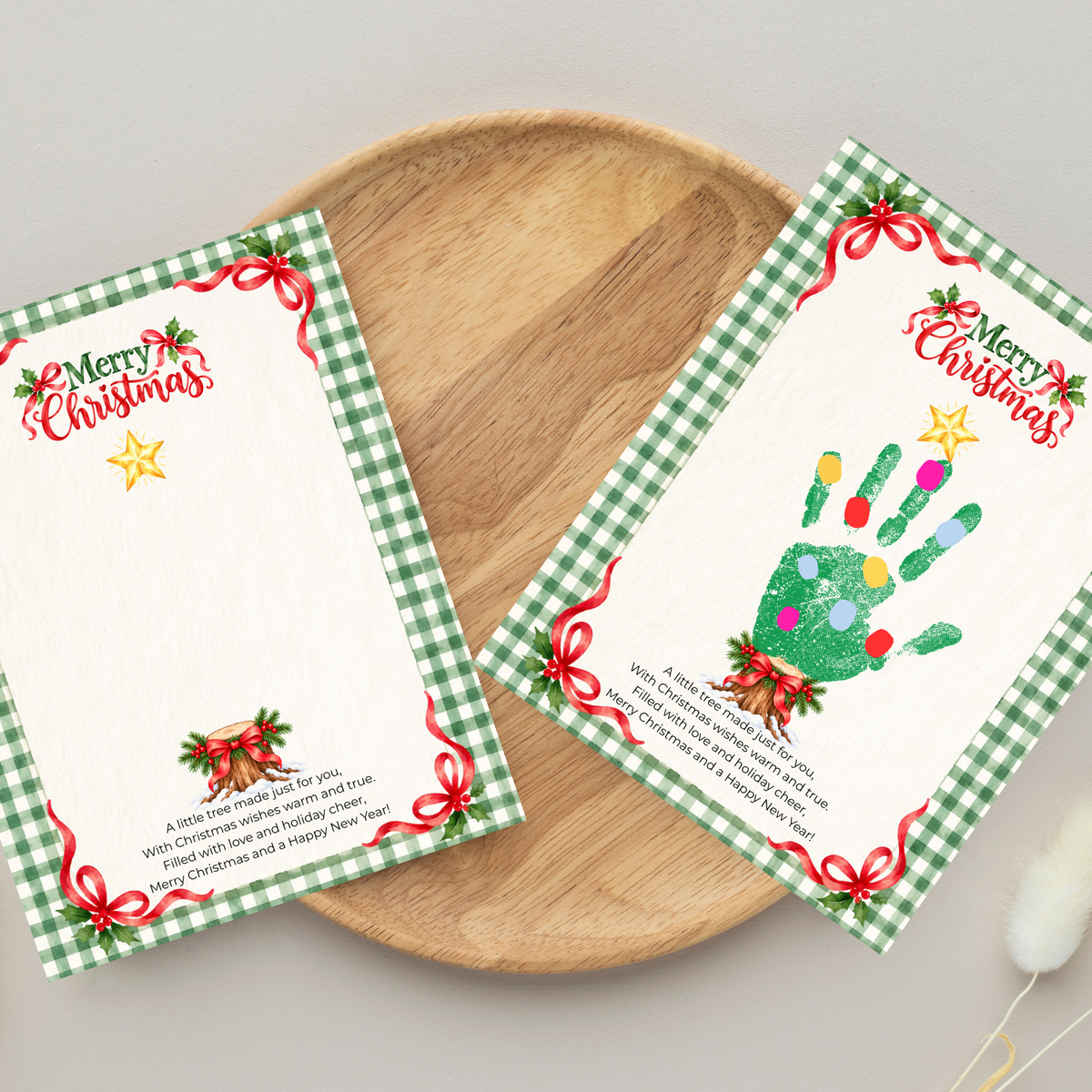 Christmas Tree Handprint Craft for Kids | Merry Christmas Printable Keepsake with Free Coloring Page