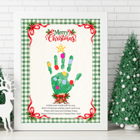 Christmas Tree Handprint Craft for Kids | Merry Christmas Printable Keepsake with Free Coloring Page